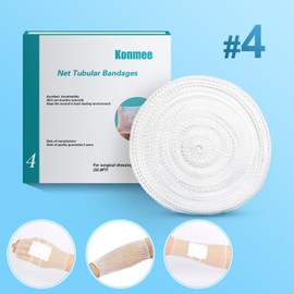 Konmee Elastic Tubular Bandage, Non-Slip and Breathable, Size: 1.5 cm x 10 m, Colour: White, 10 Metres