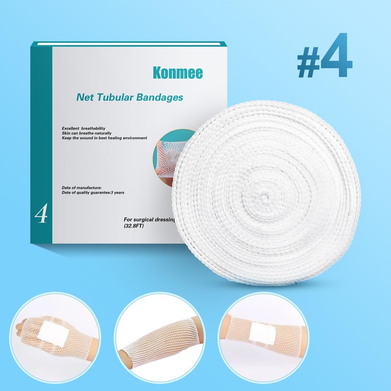Konmee Elastic Tubular Bandage, Non-Slip and Breathable, Size: 1.5 cm