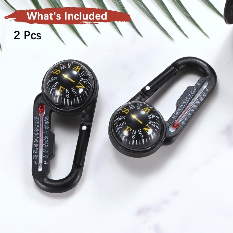 TIXIPEM Keychain Compass [2PCS] - Small Pocket Magnetic Ball Compass