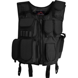 normani Tactical SWAT Vest with Pistol Holster and Removable Lettering on Back, Security