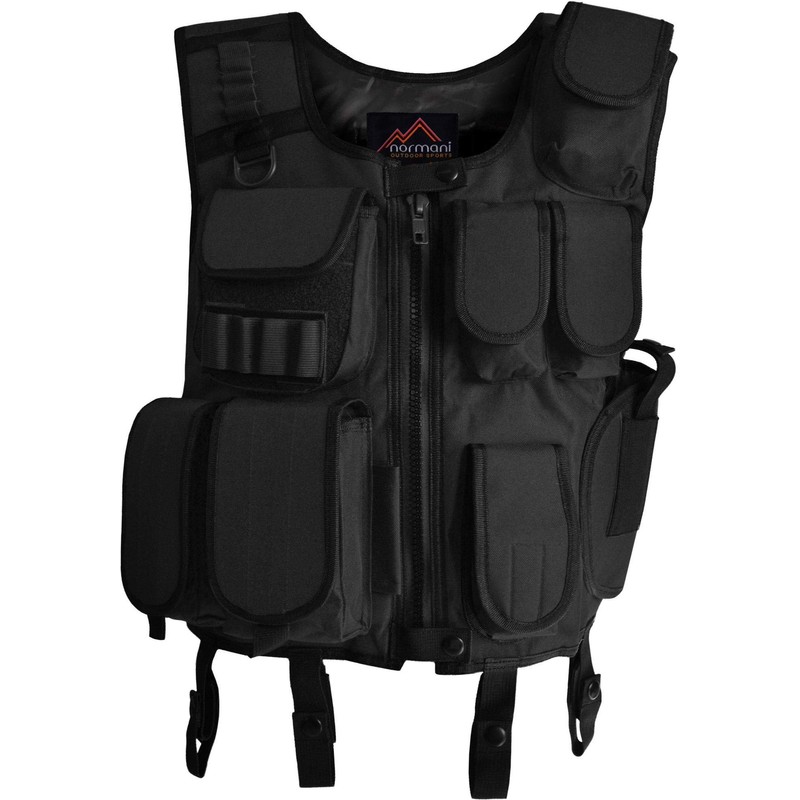 normani Tactical SWAT Vest with Pistol Holster and Removable Lettering