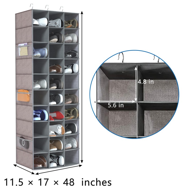 coastal rose Hanging Shoe Organizer, 30 Sections Hanging Shoe Organizer