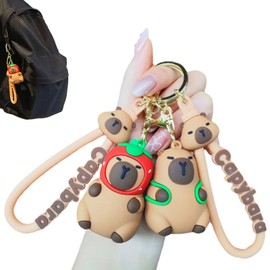 Gxlaihly Pack of 2 Capybara Keyrings, Funny Cartoon Capybara Keyring, Capybara Keyring, Animal Keyring, Portable Keyring, Ring, Jewellery, Bag Charm, as shown in the picture