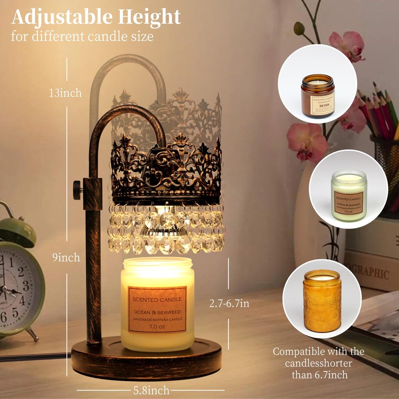 DMBOSS Candle Warmer Lamp with Timer Dimmer Adjustable Height with