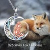JERWLI Fox on Moon Necklace 925 Sterling Silver Fox Pendant