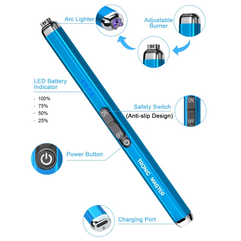 Electric Candle Lighter Rechargeable Lighters - Dual Arc Plasma Lighter