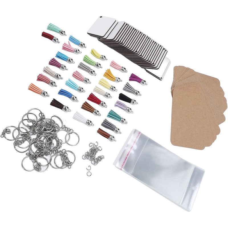 Yosoo Kit de Llaveros en para Sublimación, Paquete Completo de