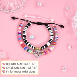 GBTBYS Mommy and Me Bracelet 2 Pcs Dinosaur Heart Bracelets Mother Mom Son Matching Wish Bracelets Set for Mom Son Jewelry Gift Pink Black