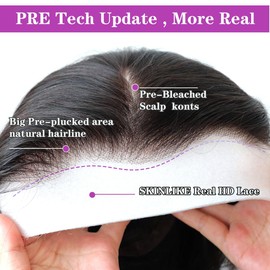 Mnador 10x7 Wear and Go Glueless Wigs Human Hair Pre Plucked Pre Cut Bye Bye Knots 0.095mm SKINLIKE Real HD Lace Front Straight Wig 180% Density Natural Hairline Straight Wigs Human Hair for Women