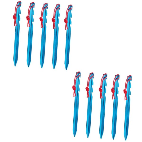 Kisangel 10pcs Adjustable Tent Stakes Tent Pegs for Camping Lightweight