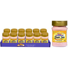 Rani Black Salt Powder (Kala Namak) Mineral 5oz (142g) PET Jar, Pack of 12 ~ Unrefined, Pure and Natural | Vegan | Gluten Friendly | NON-GMO | Kosher | Indian Origin | Perfect for Tofu Scramble
