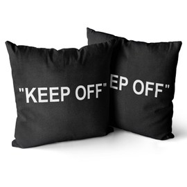 Khxriypha Hypebeast Room Decor Keep Off Pillow Set of 2 Breathable Pillow Cover Square Cushion Case for Home Sofa Couch Decoration 20×20 inch 3