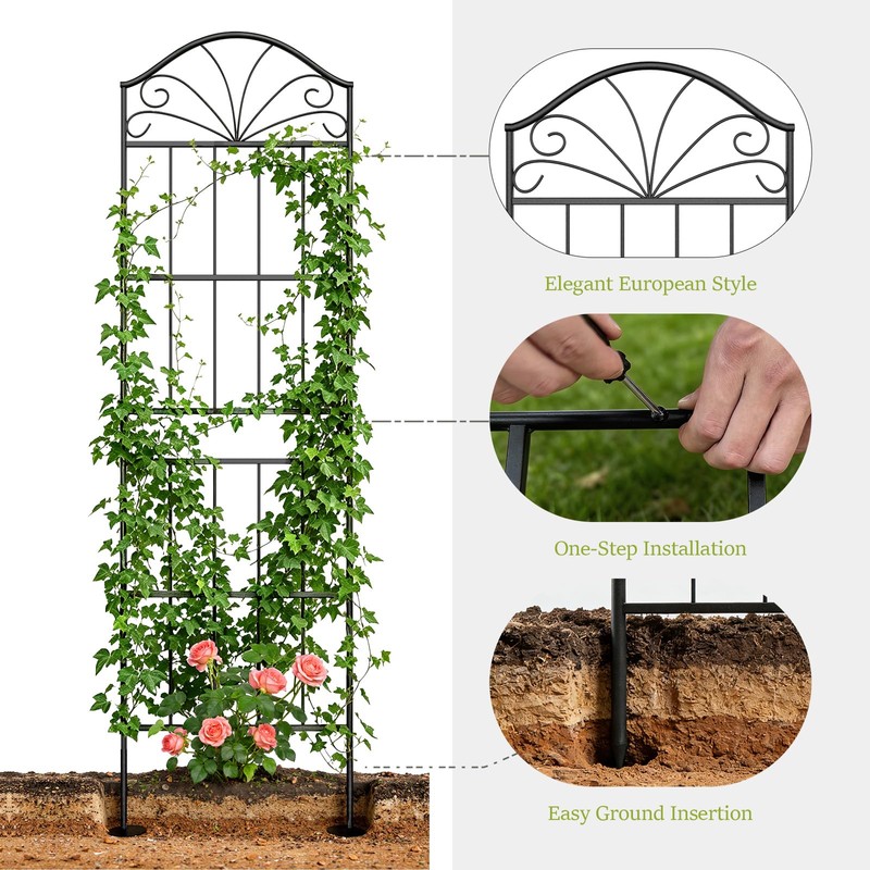Metal Trellis for Climbing Plants Outdoor, 70 * 19.7 Inch