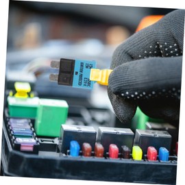 FELTECHELECTR 15a Resettable Dc Circuit Breaker Fuse with Manual Reset for Automotive and Applications Overcurrent Protection Color-Coded for Easy Identification Blue