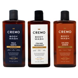 Cremo Body Wash Set, 16 FL OZ - Palo Santo, Italian Bergamot, Golden Amber, Skin-Moisturizing Formula, 16 FL OZ Each