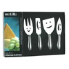 Prodyne Happy Face Cheese Knives, Set of 4, Silver