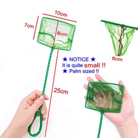 JZK 10 x 8 cm kleines Fischernetz für kleine Aquarien, Mini-Aquarium-Fischnetz, feinmaschig, winziger quadratischer Kescher für kleine Teiche und Wasserbrunnen, Aquarium-Garnelennetz, Schmutznetz