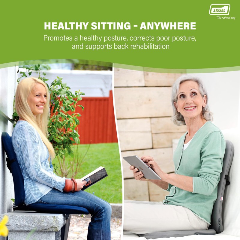 SISSEL DorsaBack, Black | Ergonomic Back Support & Seat Aid