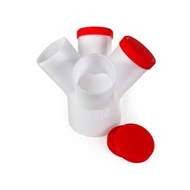 4" to 2-1/2" 4-Way Dust Collection Splitter Junction Fitting, Multi Port Fits Standard Hoses and Shop Vac Accessories, Dust Medusa, White Translucent