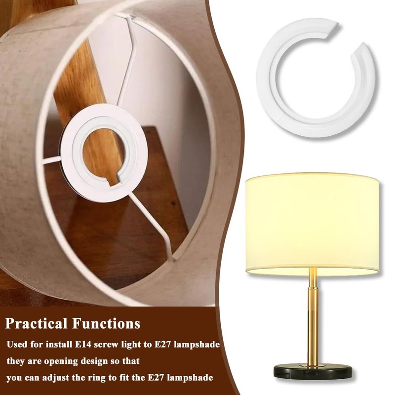 DAZISEN E27 to E14 Lamp Shade Ring Converter - 6