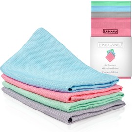 Lascano Microfibre Tea Towels, Set of 4, 60 x 40 cm, Tea Towels, Streak-Free, All-Purpose Microfibre Cloths, for the Kitchen, Lint-Free & Absorbent, Elegance Edition