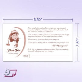 Thank You Tip Envelopes for Hotel and Motel â€“ Housekeeping Gratitude envelopes measures 3-1/2" X 6-1/2", Bright White, 24lb. - Gummed Flap (Pack of 100)