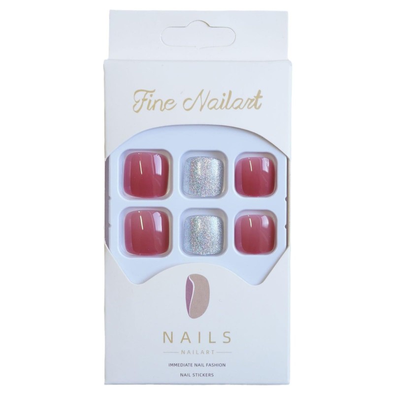 SEMTIM Nail Tips, 24 Pieces, Thumb Nail Stickers, Foot False