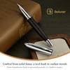 BEILUNER 318 Luxury Leather Pen, Hand-Stitched Premium Leather, Chrome-Plated Finish,