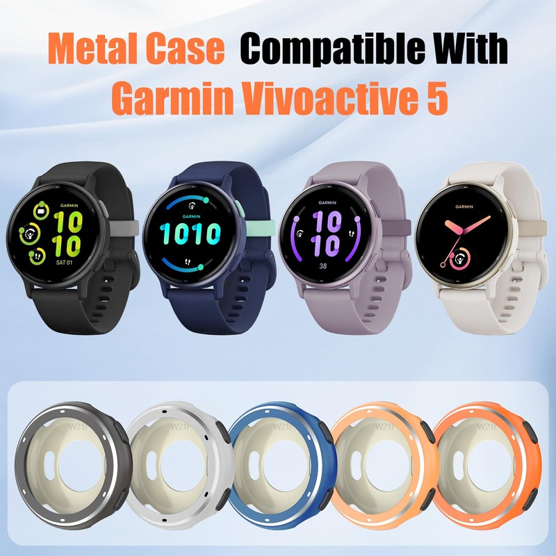 BEARDDO 2 in 1 Metal Case for Garmin Vivoactive 5