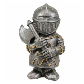 Swtgaah Garden Gnome Statue Knight Statue Knight Gnome Sculpture Knight Guardian Sculpture Garden Gnome Ornaments Suitable for Gardens Lawns and Courtyards (Right E)