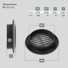 Vent Systems Ø3" Inch Black Louvered Plastic Door Vent –