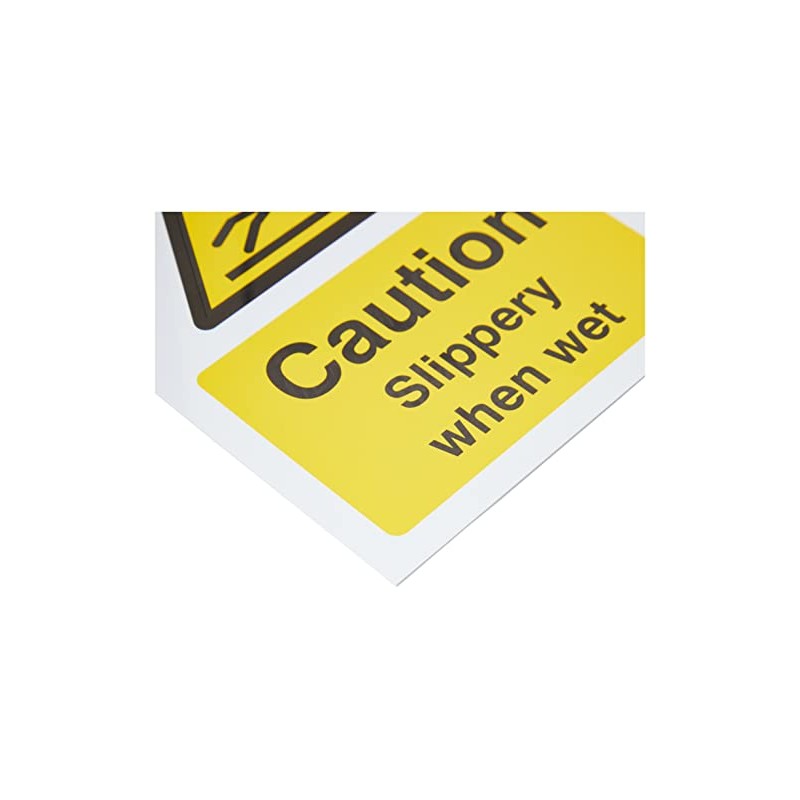 Caledonia Signs 14229E Caution Slippery When Wet Sign, 200 mm