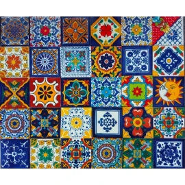 Escanver 60 Piezas Azulejo Talavera 10cm Diferentes Colores Confeti