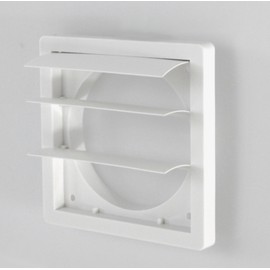 calimaero® VK Ventilation Grille 100 mm Moving Slats Closes Automatically / Weather-Resistant (UV Stable) / White RAL 9010 Quality Plastic with Positive Environmental Assessment