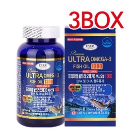 에버그린 프리미엄 울트라 오메가3 1,302mg x 180캡슐 3박스/피쉬오일 Evergreen Premium Ultra Omega 3 1,302mg x 180 Capsules 3 Boxes/Fish Oil