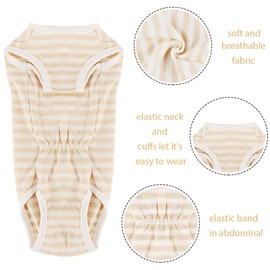 Due Felice Dog Diapers Period Suit for Female Dog Sanitary Panties in Heat Male Doggy Diapers Cover Dog Onesie to Keep Diaper On Fit for Small Medium Dogs Yellow Stripe/X-Large