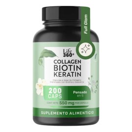 Suplemento en cápsulas LIFE360+ Life360+ CollagenBiotinKeratin Biotina, Colágeno, Queratina x 550mg