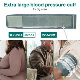 Blood Pressure Cuff Arm,8.7-20.4 Inches (22-52CM) Extra Large Blood Pressure Cuff XL Replacement Cuff Compatible with All Blood Pressure Machine, Adult Large BP Cuff(Cuff Only)
