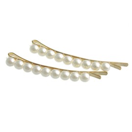 VINGTAINE H-542 Classical Pearl Hairpins, Set of 2, Hair Accessories, Simple, golden