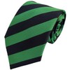 Great British Tie Club Men's Adult Block Stripe School Style Ties (Black & Green)