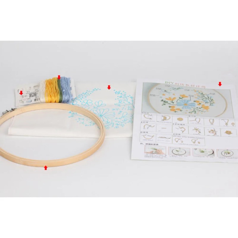 ¡ Kit De Arranque De Bordado Mano Floral De Puntada