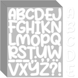 Bemeol 1368 Pieces Letter Stickers 36 Sheets 2 Inch Alphabet Letter Stickers Vinyl Self Adhesive Stickers Letters for Bulletin Board Home Classroom Mailbox Decor(White)