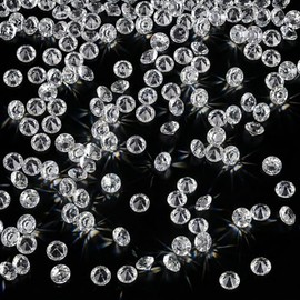FUTUREPLUSX Diamantes de cristal acrílico, 2000 unidades de 8 mm para mesa de boda, confeti, cuentas de jarrón de diamante para centro de mesa, relleno de jarrones, decoraciones de despedida de soltera