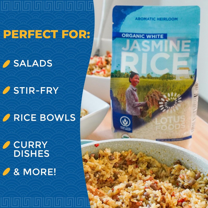 Lotus Foods Organic White Jasmine Rice - Jasmine Rice, Gluten