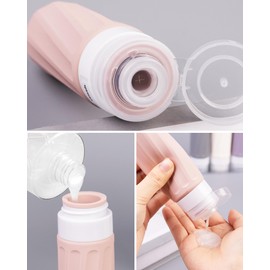 Mrsdry Travel Bottles for Toiletries, Travel Size Toiletries 10 Pack, Tsa Approved Travel Size Containers 3oz, with Travel Essentials Clear Bag, Leak Proof Silicone Squeezable Creams Jars