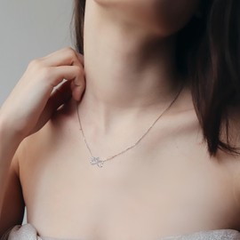 ONEFINITY Infinity Butterfly Necklace 925 Sterling Silver Heart Infinity Love Pendant Jewellery Gift for Women Girlfriend