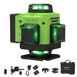 INSPIRITECH Laser Level 360 Self Leveling for Tiling Floor Wall Ceiling Construction, 4x360 Horizontal Vertical Cross Line Multi Surface Lazer Alignment, 4D Green Beam Laser Level for Picture Hanging