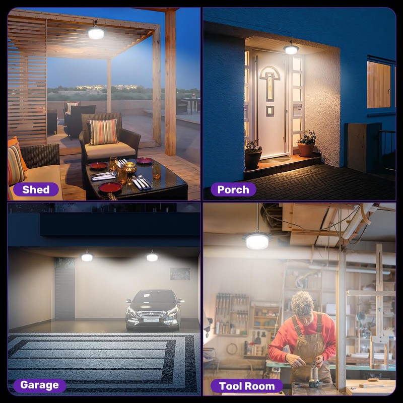 VOPHICHO Solar Shed Light Outdoor Indoor, Upgrade 244 LED 360°