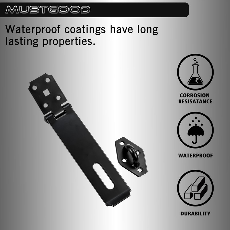 MustGood Heavy Duty Gate Lock, 7-3/4" Extra Thick Steel, Padlock