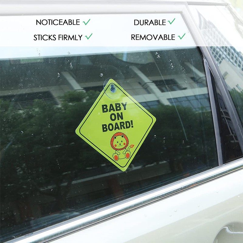 6 Pack Baby on Board Sign for Car,Lion Giraffe Baby